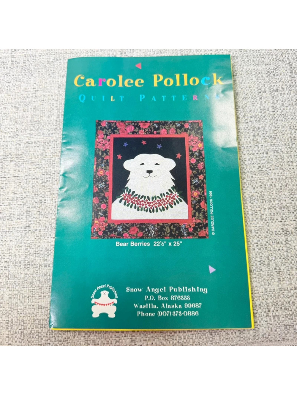 Vintage Carolee Pollock Bear Berries Quilt Pattern Polar Bear Applique 1996